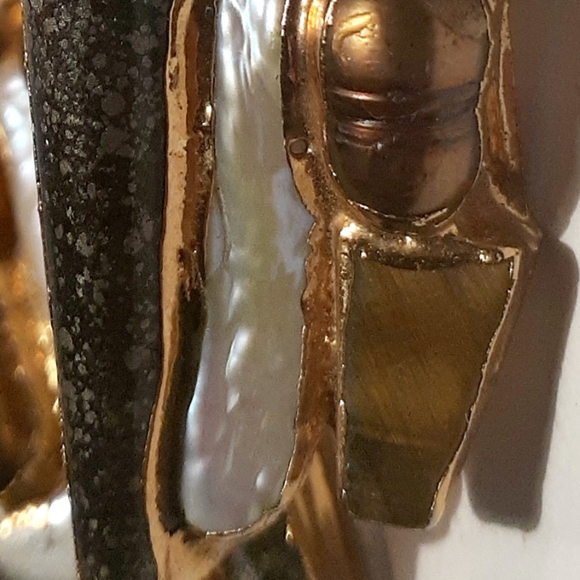 Jasper & pearl & bead earrings, vintage - Picture 6 of 8